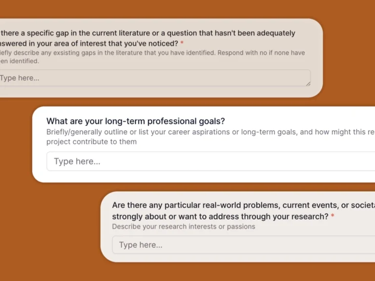 blocks of indications to develop a research question